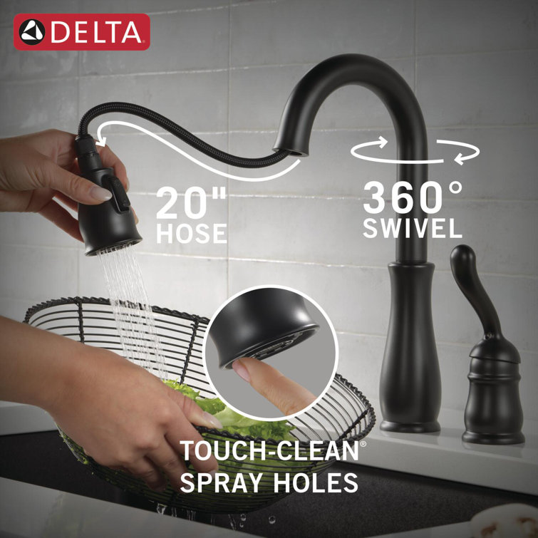 Matte Black Single Handle Pull-Down Kitchen Faucet with Spray