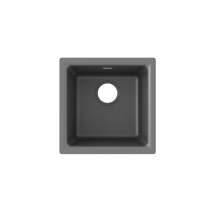 Dusk Gray Quartz Composite 16" Single Bowl Kitchen Sink