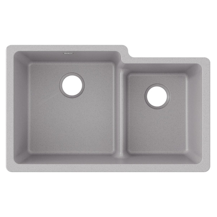 Greystone 33" Double Basin Undermount Kitchen Sink with Sound-Deadening Design
