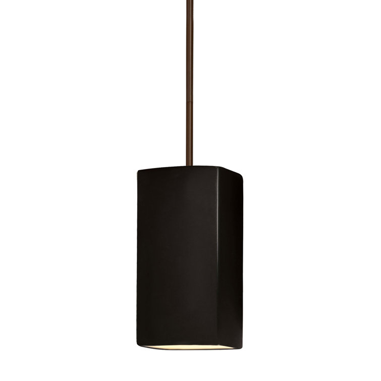 Radiance Handcrafted Ceramic Cylinder Pendant in Dark Bronze