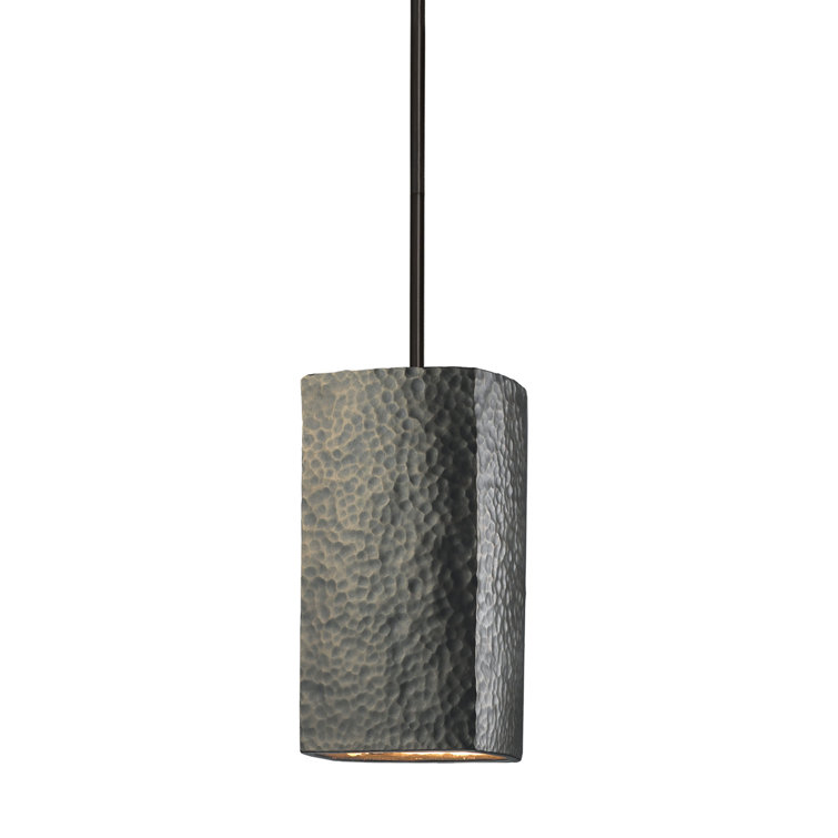 Radiance Handcrafted Ceramic Cylinder Pendant in Dark Bronze