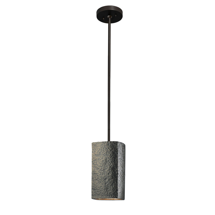 Radiance Handcrafted Ceramic Cylinder Pendant in Dark Bronze