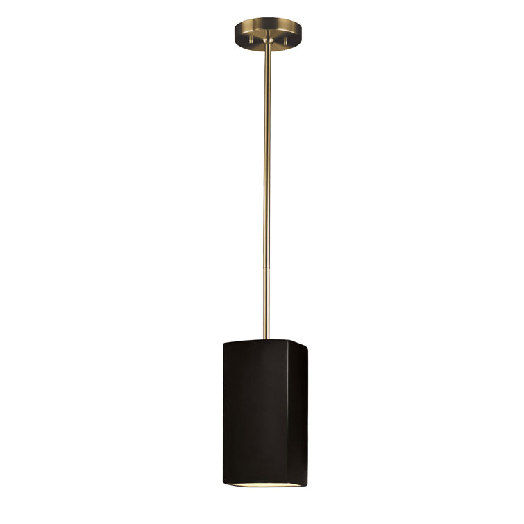 Radiance Handcrafted Ceramic Cylinder Pendant in Dark Bronze