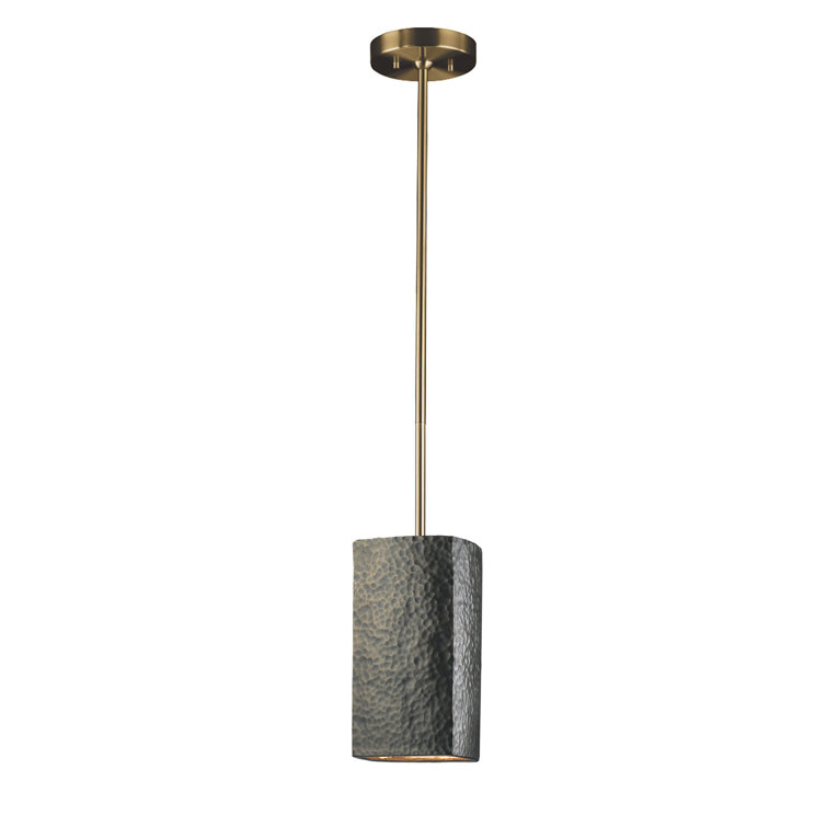 Radiance Handcrafted Ceramic Cylinder Pendant in Dark Bronze