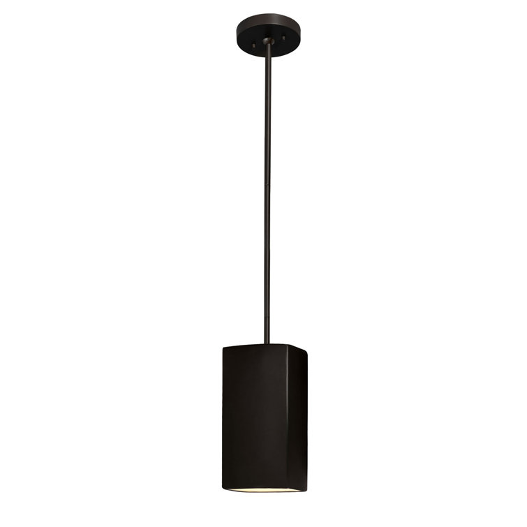 Radiance Handcrafted Ceramic Cylinder Pendant in Dark Bronze
