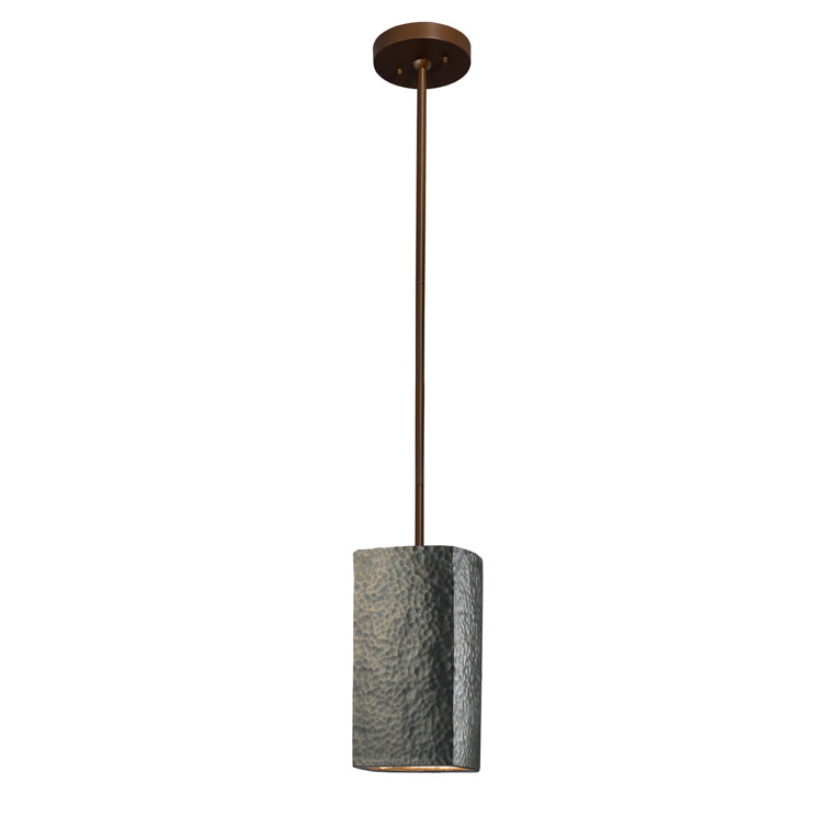 Radiance Handcrafted Ceramic Cylinder Pendant in Dark Bronze