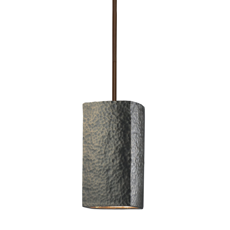 Radiance Handcrafted Ceramic Cylinder Pendant in Dark Bronze