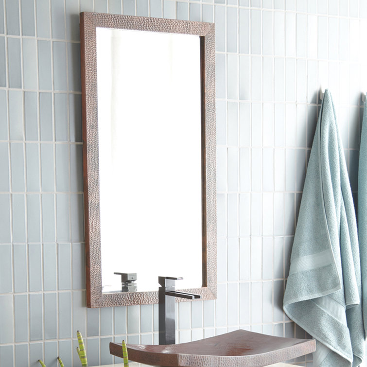 Milano Antique Copper Rectangular Bathroom Vanity Mirror