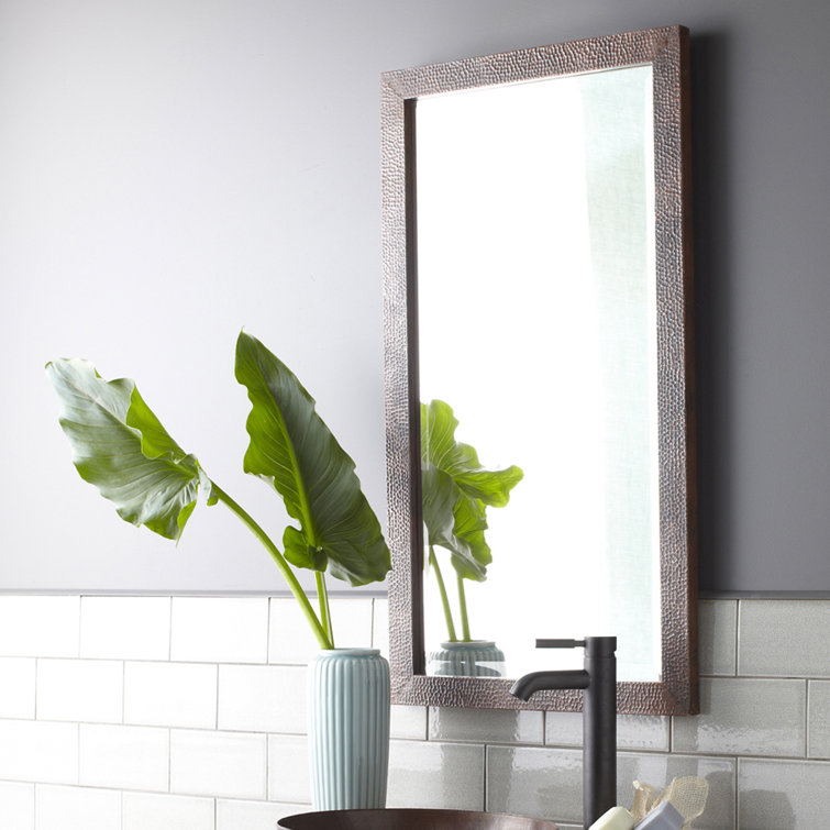 Milano Antique Copper Rectangular Bathroom Vanity Mirror