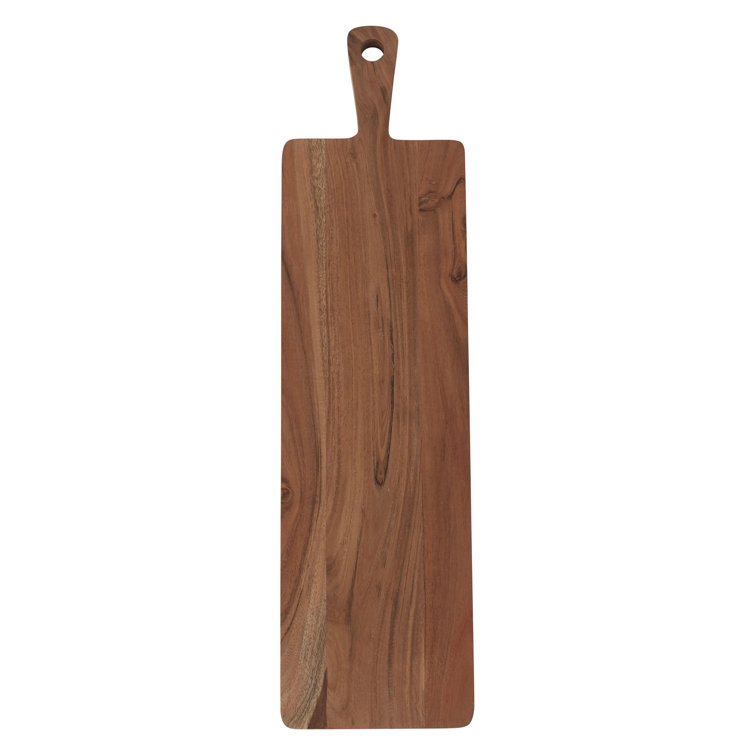 Natural Acacia Wood Rectangular Cutting Board with Handle
