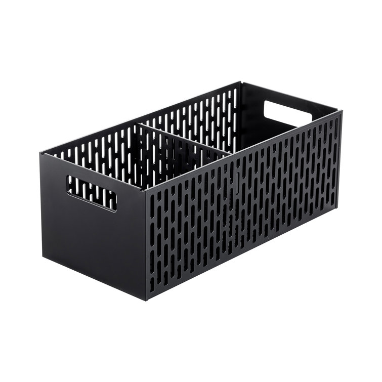 Black Stackable Plastic Vegetable Storage Baskets with Handles