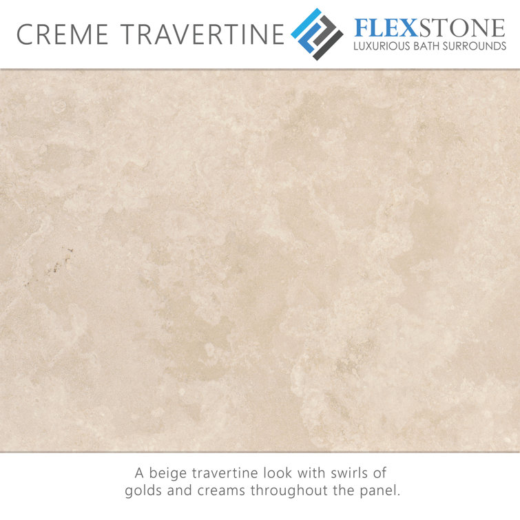 Creme Travertine 60" x 32" Single Threshold Rectangle Shower Base