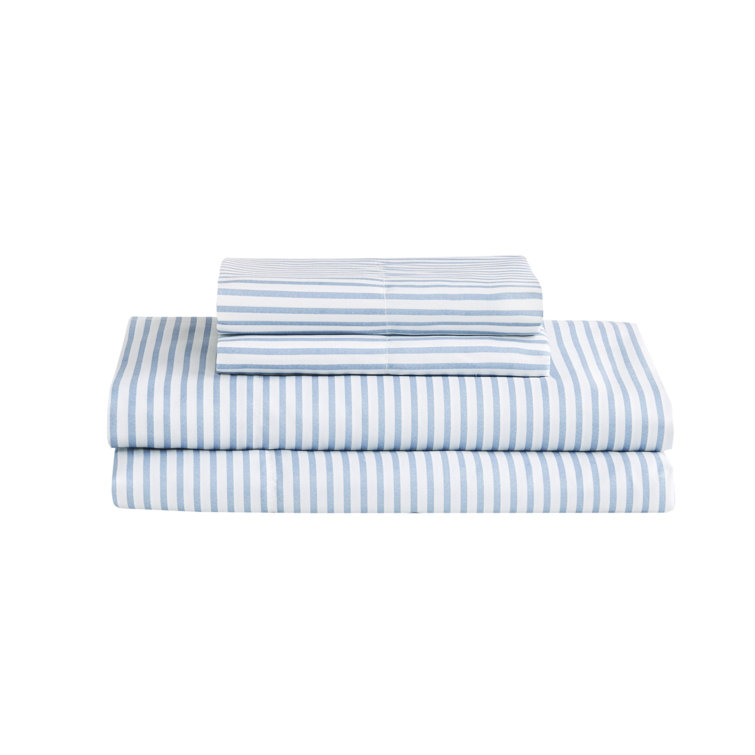 Queen Blue and Grey Microfiber 7-Piece Bed in a Bag Set