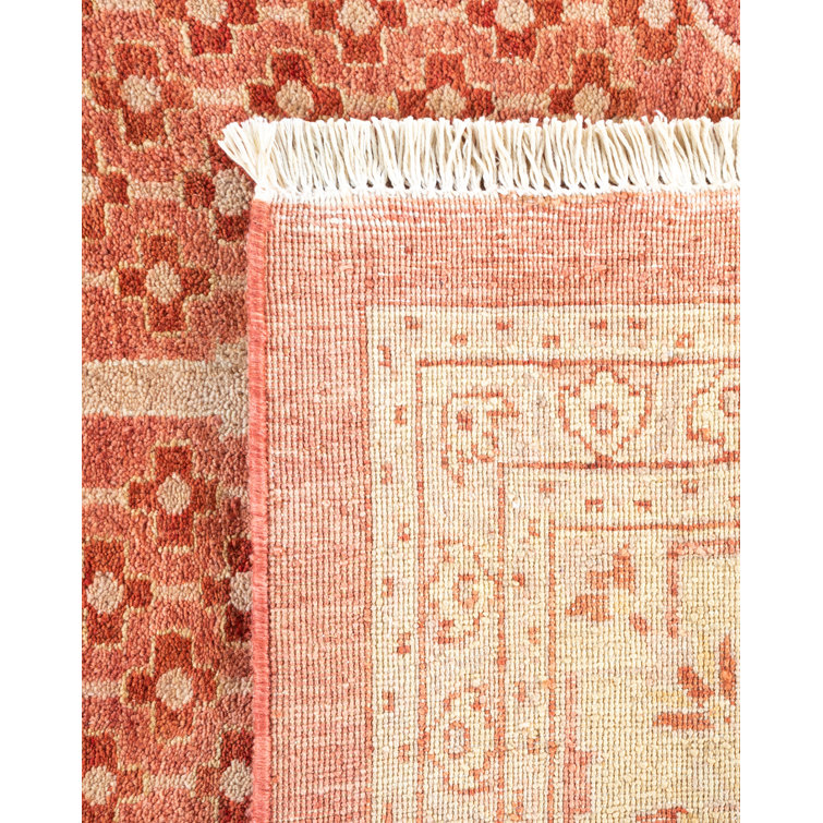 Hand-Knotted Floral Wool Area Rug 8'3" x 10'6" in Pink
