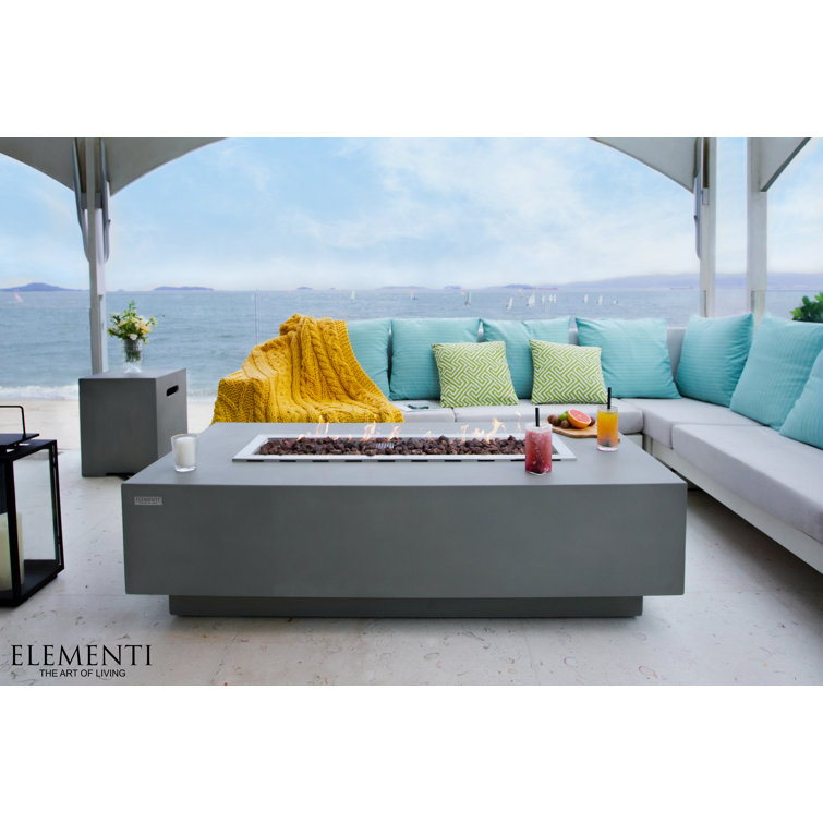 Granville Light Gray Concrete Gas Fire Pit Table