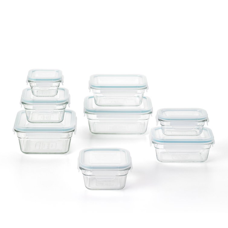 TemperMax Clear Glass 16-Piece Food Storage Set with Airtight Lids
