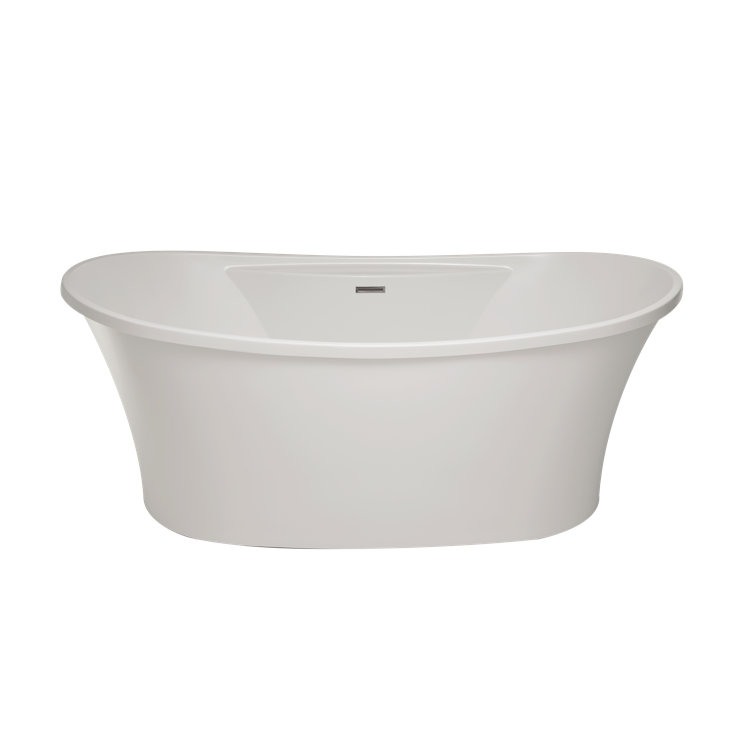 Studio 60'' White Acrylic Freestanding Soaking Bathtub