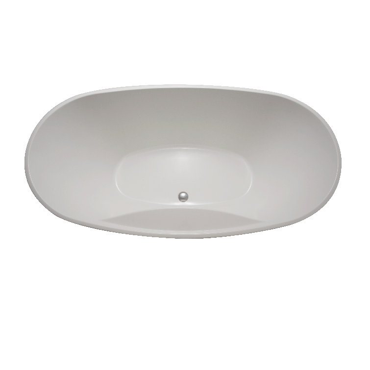 Studio 60'' White Acrylic Freestanding Soaking Bathtub