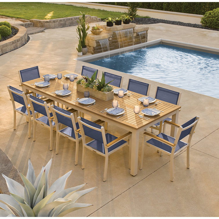 Tekwood Natural 103" Long Outdoor Dining Table for 8-10