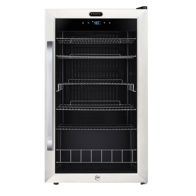 Sleek 121-Can Capacity Stainless Steel Beverage Chiller with Touch Control