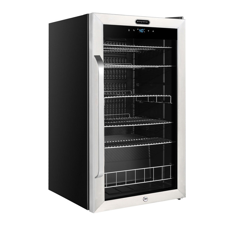 Sleek 121-Can Capacity Stainless Steel Beverage Chiller with Touch Control