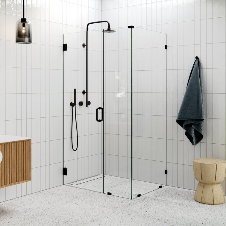 78" Frameless Shower Enclosure with Oil Rubbed Bronze Finish