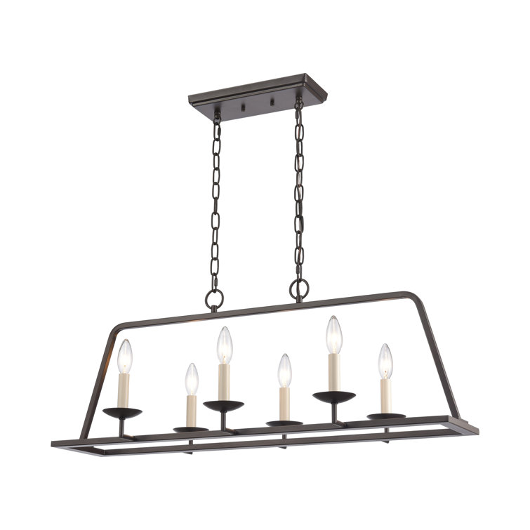 Old Bronze 6-Light Metal Kitchen Island Pendant