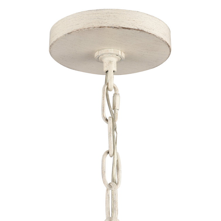 Antique White 4-Light Geometric Lantern Pendant