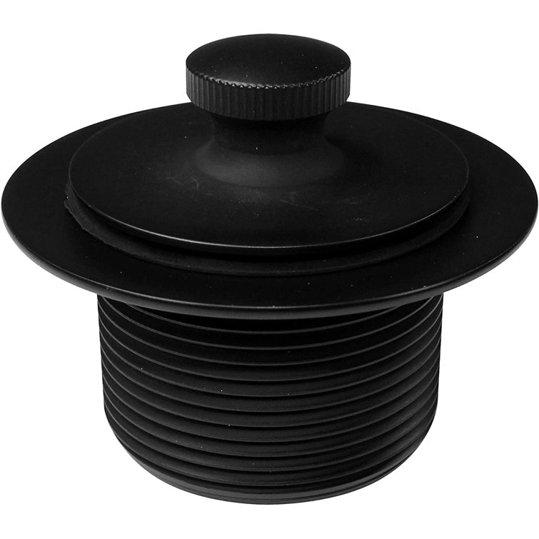 Matte Black Polypropylene Tub Drain Assembly with Twist and Close Mechanism