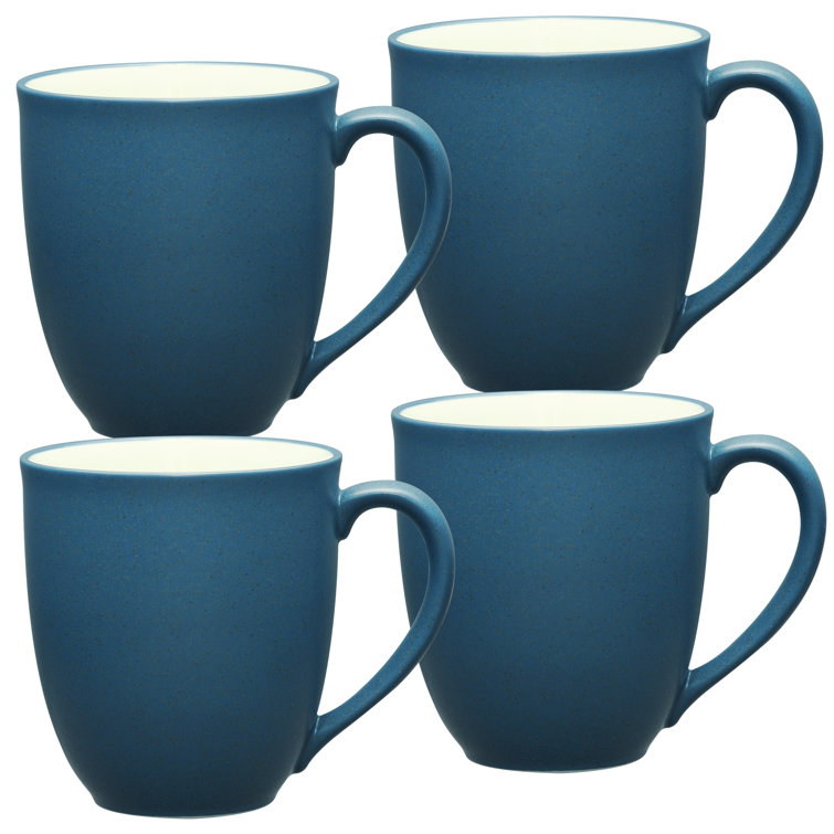 Blue Ceramic 12 oz. Microwave Safe Mug Set