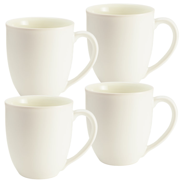 White Ceramic 12 oz. Microwave Safe Mug Set