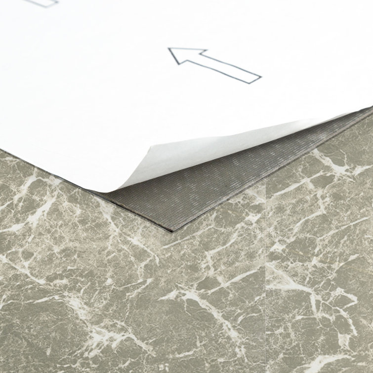 Gray Marble Self-Adhesive 12-Inch Vinyl Floor Tiles, 20-Pack