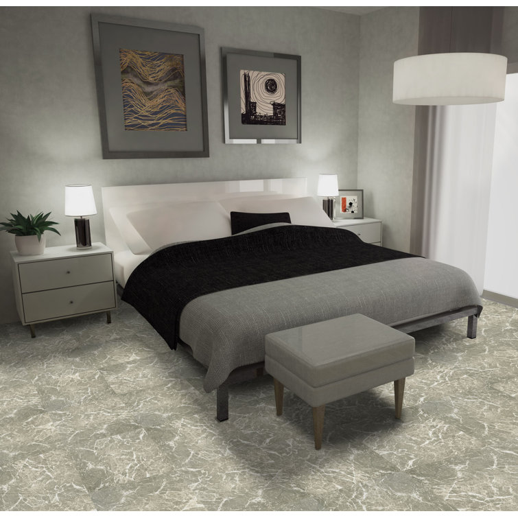 Gray Marble Self-Adhesive 12-Inch Vinyl Floor Tiles, 20-Pack