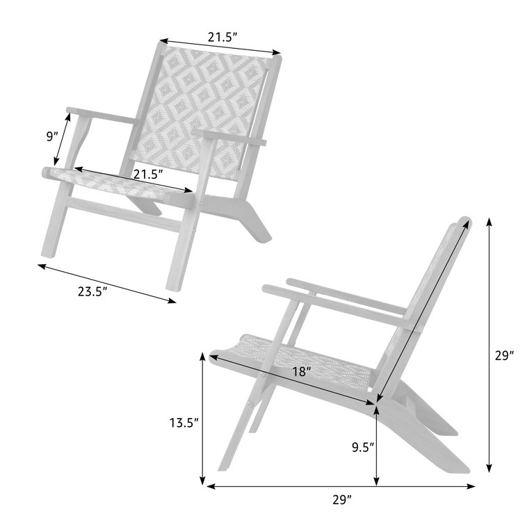 Vega Natural Acacia Diamond-Weave Outdoor Armchair