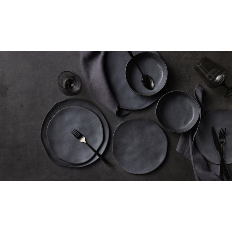 Gray Ceramic 32-Piece Dinnerware Set for 8
