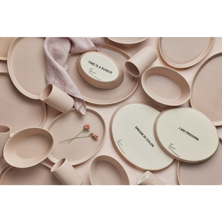 Nude Ceramic Minimalist 16-Piece Dinnerware Set