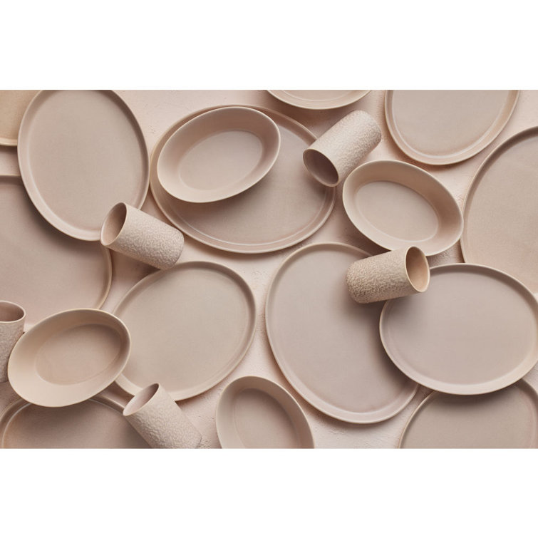 Nude Ceramic Minimalist 16-Piece Dinnerware Set
