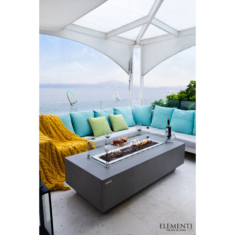 Granville Light Gray Concrete Gas Fire Pit Table