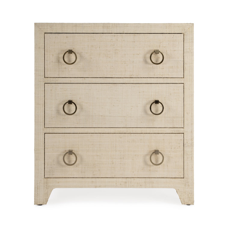 Bar Harbor Hand-Woven Natural Raffia 3-Drawer Chest