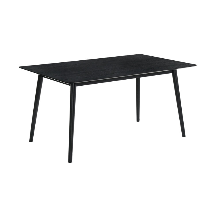Black Rectangular Rubberwood Contemporary Dining Table