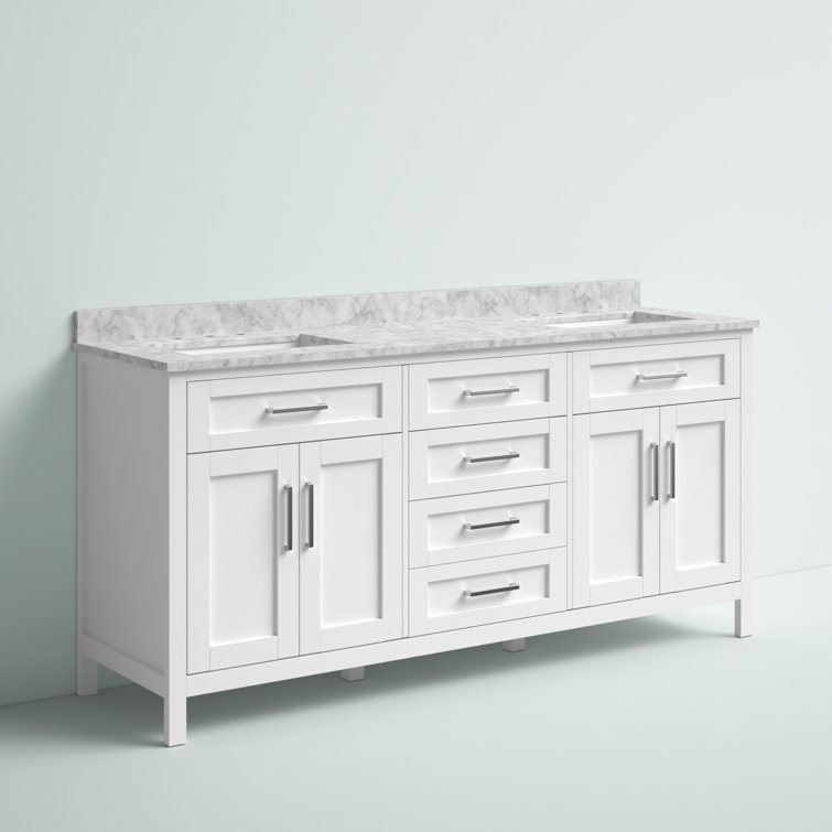 Tahoe 72" Pure White Double Sink Freestanding Vanity