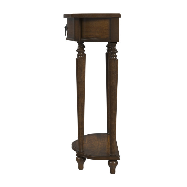 Ashby Light Cherry Demilune Console Table with Storage