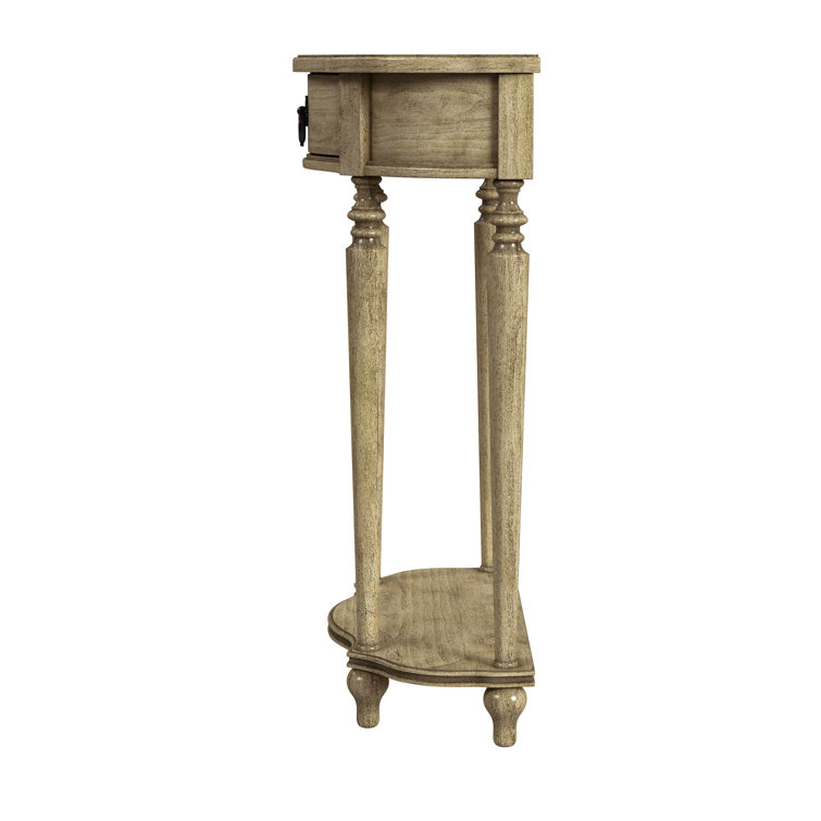 Ashby Antique Beige Demilune Console Table with Storage