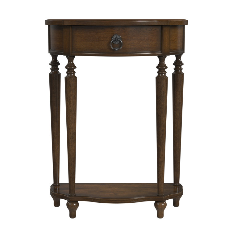 Ashby Light Cherry Demilune Console Table with Storage