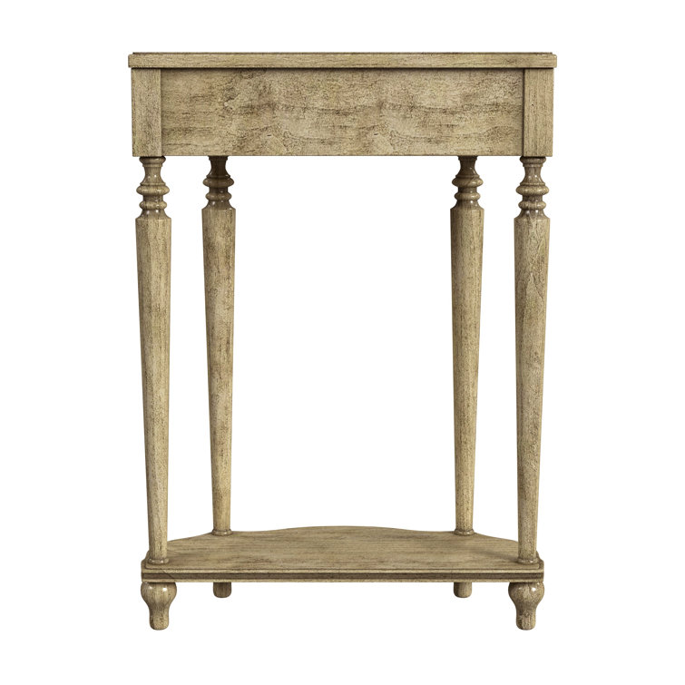 Ashby Antique Beige Demilune Console Table with Storage