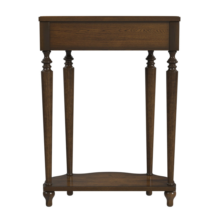 Ashby Light Cherry Demilune Console Table with Storage