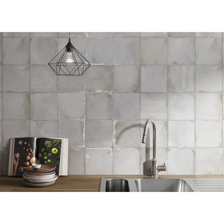 Poise 8" Matte White Porcelain Tile for Kitchen and Bathroom