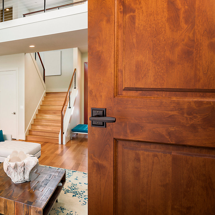 Venetian Bronze Square Backplate Hall/Closet Lever Handle