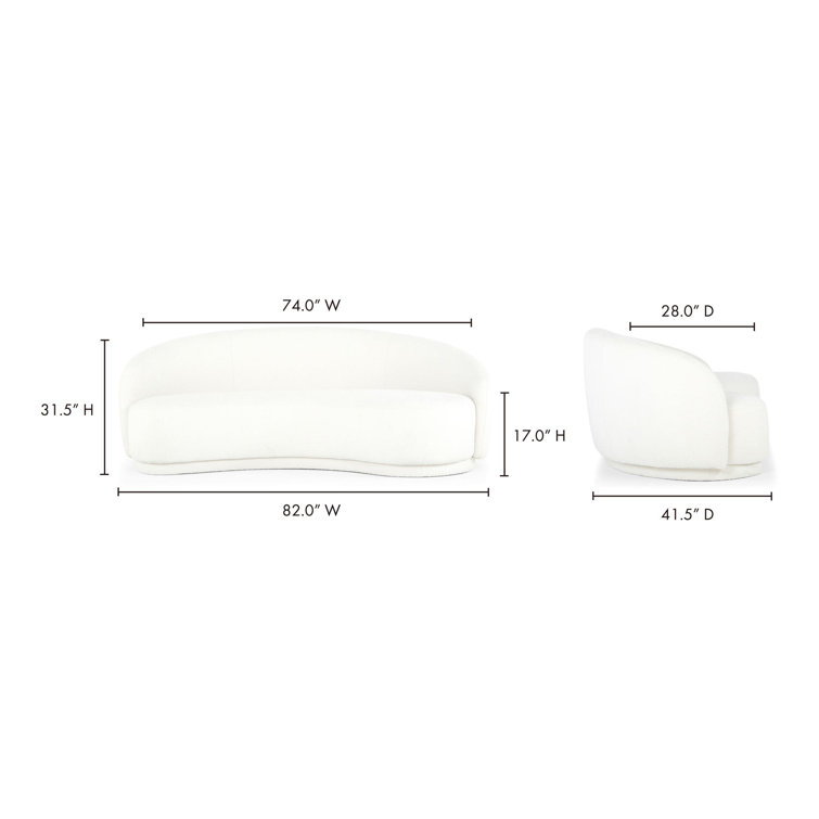 Excelsior 79'' Cream Boucle Curved Contemporary Sofa
