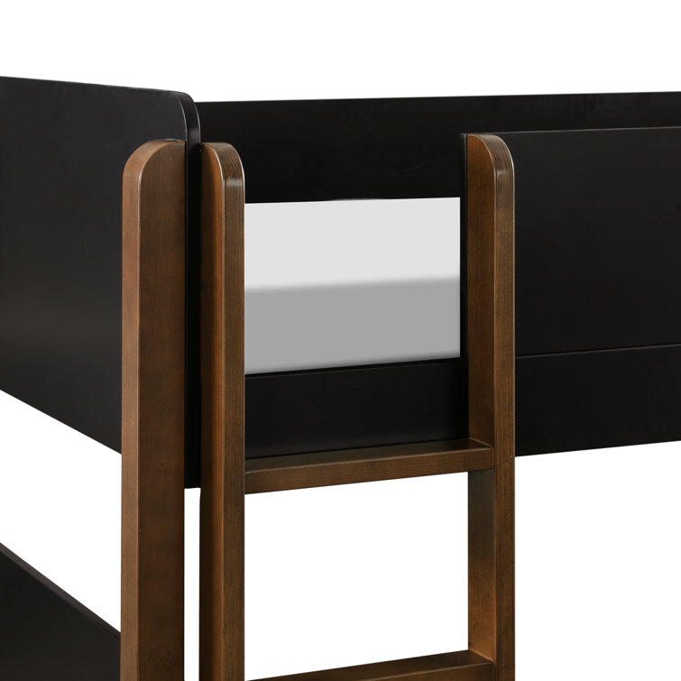 TipToe Twin Bunk Bed in Black and Natural Walnut Pine